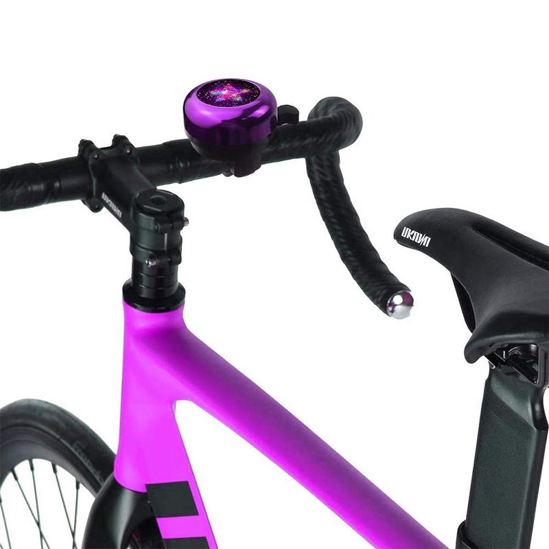 IVYRISE Kids Bike Bell, Aluminum Bicycle Bell for Kids Girls Toddlers Gifts, Cute Clear Sound Children's Bike Accessories Bell Ring, Adjustable Size Lovely Bike Horn Purple - Image 2